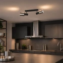 anne light & home ceiling luminaire FJORGARD 2 flames E27 IP20, black dimmable