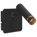 wall luminaire LUMO 1 flame IP20, black dimmable