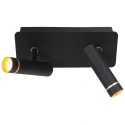 Mexlite wall luminaire LUMO 2 flames IP20, black dimmable
