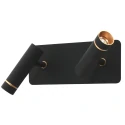 Mexlite wall luminaire LUMO 2 flames IP20, black dimmable