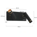 Mexlite wall luminaire LUMO 2 flames IP20, black dimmable
