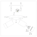 Mexlite ceiling luminaire DOWNLUME 2 flames GU10 IP20, black dimmable
