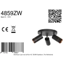 Mexlite ceiling luminaire DOWNLUME 3 flames GU10 IP20, black dimmable