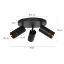 Mexlite ceiling luminaire DOWNLUME 3 flames GU10 IP20, black dimmable