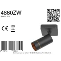 Mexlite ceiling luminaire DOWNLUME 1 flame GU10 IP20, black dimmable
