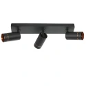ceiling luminaire DOWNLUME 3 flames GU10 IP20, black dimmable