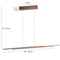 pendant luminaire BANDE 4 flames IP20, bronze dimmable