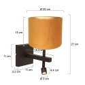 Steinhauer wall luminaire STANG 2 flames E27 IP20, cocoa dimmable