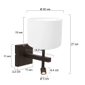 Steinhauer wall luminaire STANG 2 flames E14 IP20, cocoa dimmable