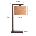 Steinhauer table lamp STANG 1 flame E27 IP20, cocoa dimmable