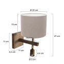 Steinhauer wall luminaire STANG 2 flames E27 IP20, bronze dimmable