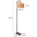 Steinhauer floor lamp STANG 1 flame E27 IP20, bronze dimmable