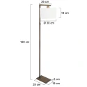 Steinhauer floor lamp STANG E27 IP20, dimmable