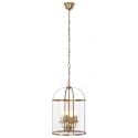 Steinhauer Pendant luminaire PIMPERNEL, 4 flames, glass, bronze