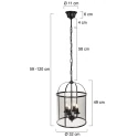Steinhauer pendant luminaire PIMPERNEL 4 flames E14 IP20, black dimmable