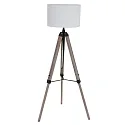Mexlite floor lamp TRIEK 1 flame, with switch, with shade E27 IP20, wood, antique 