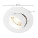 Steinhauer recessed luminaire PÉLITE SPOT round, swivelling GU10 IP20, white matt dimmable