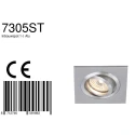 Steinhauer recessed luminaire PÉLITE SPOT swivelling, square GU10 IP20, steel brushed dimmable