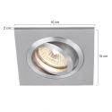 Steinhauer recessed luminaire PÉLITE SPOT swivelling, square GU10 IP20, steel brushed dimmable