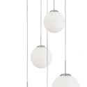 Steinhauer Steinhauer Pendant luminaire BOLLIQUE, 5 flames, glasskugeln white, fitting silver