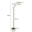 Mexlite Floor lamp BIRON, 1 flame, bronze