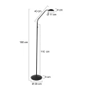 Mexlite floor lamp BIRON with switch, with flex arm IP20, black matt dimmable