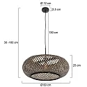pendant luminaire SPARKLED LIGHT - IKARO 1 flame, round E27 IP20