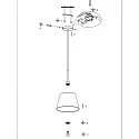 pendant luminaire SPARKLED LIGHT - IKARO 1 flame, round E27 IP20