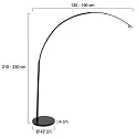 floor lamp SPARKLED LIGHT - IKARO ribbed, cylindrical, with switch, with shade, adjustable E27 IP20, black matt 