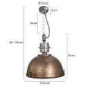 Steinhauer pendant luminaire BIKKEL - Ø 42CM 1 flame, medium E27 IP20, brown, pied dimmable