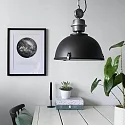 Steinhauer pendant luminaire BIKKEL - Ø 42CM 1 flame, medium E27 IP20, black matt dimmable