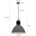 anne light & home AN Pendant luminaire FRISK, 1 flame, metal, grey