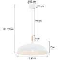 Mexlite Mexlite Pendant luminaire BJORR, 1 flame, 45cm, white