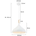 Mexlite Mexlite Pendant luminaire BJORR, 1 flame, 45cm, white