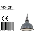 Steinhauer pendant luminaire BIKKEL - Ø 52CM 1 flame, large E27 IP20, concrete grey dimmable