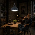 Steinhauer pendant luminaire BIKKEL - Ø 52CM 1 flame, large E27 IP20, concrete grey dimmable