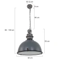 Steinhauer pendant luminaire BIKKEL - Ø 52CM 1 flame, large E27 IP20, concrete grey dimmable