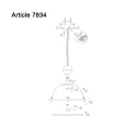 Steinhauer pendant luminaire BIKKEL - Ø 52CM 1 flame, large E27 IP20, concrete grey dimmable
