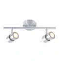 Steinhauer spotlight bar NATASJA 2 flames, Dim-To-Warm, adjustable GU10 IP20, steel brushed dimmable