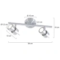 Steinhauer spotlight bar NATASJA 2 flames, Dim-To-Warm, adjustable GU10 IP20, steel brushed dimmable