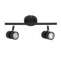 spotlight bar NATASJA 2 flames, Dim-To-Warm, adjustable GU10 IP20, black matt dimmable