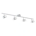 spotlight bar NATASJA 4 flames, long, Dim-To-Warm, adjustable GU10 IP20, steel brushed dimmable