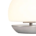 Steinhauer table lamp ANCILLA round, short, with touch dimmer G9 IP20, steel brushed dimmable