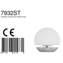 Steinhauer table lamp ANCILLA round, short, with touch dimmer G9 IP20, steel brushed dimmable