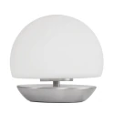 Steinhauer table lamp ANCILLA round, short, with touch dimmer G9 IP20, steel brushed dimmable