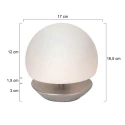 Steinhauer table lamp ANCILLA round, short, with touch dimmer G9 IP20, steel brushed dimmable
