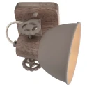 ceiling luminaire GEARWOOD 1 flame E27 IP20, taupe dimmable