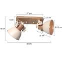 ceiling luminaire GEARWOOD 2 flames E27 IP20, creme dimmable