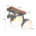 Mexlite Mexlite Spot GEARWOOD, 2 flames, grey
