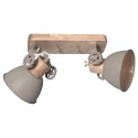 ceiling luminaire GEARWOOD 2 flames E27 IP20, taupe dimmable